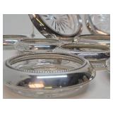 Large Set of Vintage Sterling Silver on Glass Coasters or Ashtrays etc