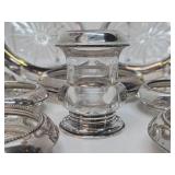 Large Set of Vintage Sterling Silver on Glass Coasters or Ashtrays etc