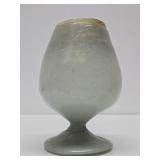 Large Mid Century Heavy Handblown Murano Style Oversized Bubble Glass Goblet