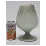 Large Mid Century Heavy Handblown Murano Style Oversized Bubble Glass Goblet