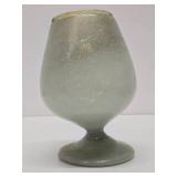 Large Mid Century Heavy Handblown Murano Style Oversized Bubble Glass Goblet