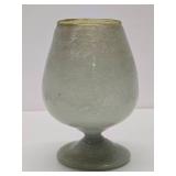 Large Mid Century Heavy Handblown Murano Style Oversized Bubble Glass Goblet