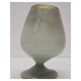 Large Mid Century Heavy Handblown Murano Style Oversized Bubble Glass Goblet