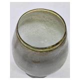 Large Mid Century Heavy Handblown Murano Style Oversized Bubble Glass Goblet