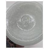 Large Mid Century Heavy Handblown Murano Style Oversized Bubble Glass Goblet