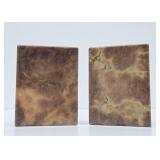 Mid Century Hand Carved Italian Alabaster Block Bookends