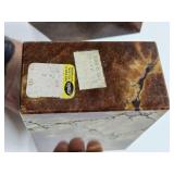 Mid Century Hand Carved Italian Alabaster Block Bookends