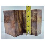 Mid Century Hand Carved Italian Alabaster Block Bookends