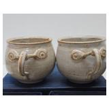 3 Sets of Vintage Japanese Designer Stoneware Pottery Mugs by Takeuchi