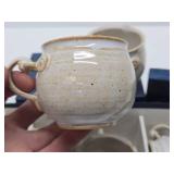 3 Sets of Vintage Japanese Designer Stoneware Pottery Mugs by Takeuchi