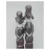 Decorative Vintage Carved Wood African Figural Letter openers