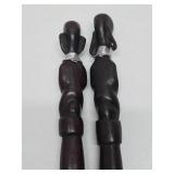 Decorative Vintage Carved Wood African Figural Letter openers