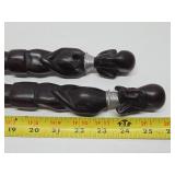 Decorative Vintage Carved Wood African Figural Letter openers