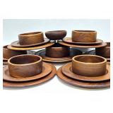 Wonderful Collection of Original Mid Century Teakwood Dishware