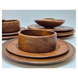 Wonderful Collection of Original Mid Century Teakwood Dishware
