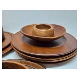 Wonderful Collection of Original Mid Century Teakwood Dishware