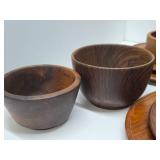 Wonderful Collection of Original Mid Century Teakwood Dishware
