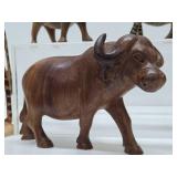 Collection of Carved Wood Animals & Brass Giraffe