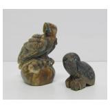 2 Carved Picasso Marble Zuni Fetishes by Vivella Cheama