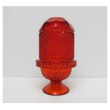 Mid Century Red / Amberina Glass Fairy Lamp
