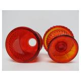 Mid Century Red / Amberina Glass Fairy Lamp