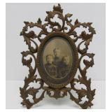 Original Ornate Antique Cast Metal Victorian Picture Frame