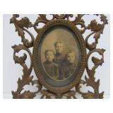 Original Ornate Antique Cast Metal Victorian Picture Frame