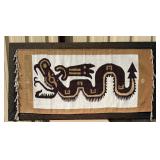 Very Nice LARGE Vintage Handmade Wool Dragon Tapestry