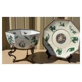 Beautiful Antique Wedgwood Dragon Bowl & Charger