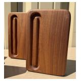2 Sets of Vintage Mid Century Teak Wood Bookends
