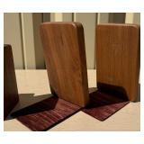 2 Sets of Vintage Mid Century Teak Wood Bookends