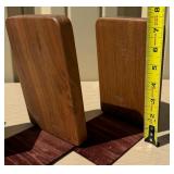 2 Sets of Vintage Mid Century Teak Wood Bookends