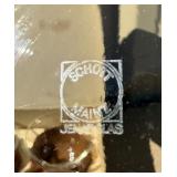 2 Sets of NOS Mid Century Teak & Glass Mugs by Schott - Made in Denmark