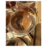 2 Sets of NOS Mid Century Teak & Glass Mugs by Schott - Made in Denmark