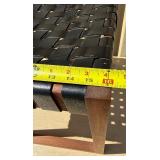 Excellent Mid Century Woven Leather & Teak Ottoman / Stool