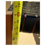 Excellent Mid Century Woven Leather & Teak Ottoman / Stool