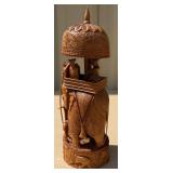 Highly Detailed Old Vintage Carved Sandalwood India Royal Elephant Processional Statue