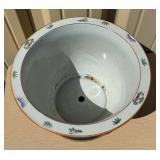 Large Signed Vintage Oriental Ceramic Planter w/Tray