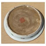 Large Signed Vintage Oriental Ceramic Planter w/Tray