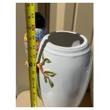 2 Large Vintage Italian Capodimonte / Ceramic Vases w/Birds