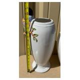 2 Large Vintage Italian Capodimonte / Ceramic Vases w/Birds