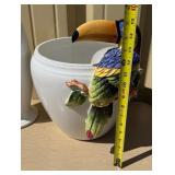 2 Large Vintage Italian Capodimonte / Ceramic Vases w/Birds