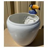 2 Large Vintage Italian Capodimonte / Ceramic Vases w/Birds