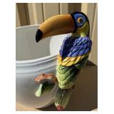 2 Large Vintage Italian Capodimonte / Ceramic Vases w/Birds