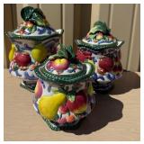 Large FITZ & FLOYD Fruit Jars