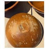 3 Large Vintage Mid Century Wood Bowls