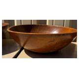 3 Large Vintage Mid Century Wood Bowls