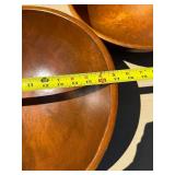 3 Large Vintage Mid Century Wood Bowls
