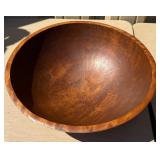 3 Large Vintage Mid Century Wood Bowls