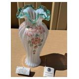 Large Vintage Signed FENTON Hand painted Family Signature Series Vase